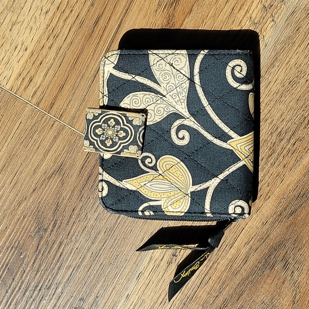 Vera Bradley Wallet, Black & Gold
